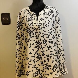 COPY - Ann Taylor cream with black polka dots blouse - Size XL. Like new!